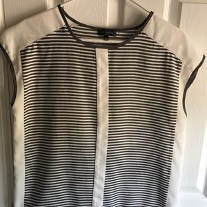 The Limited, Gray & White Stripe Top